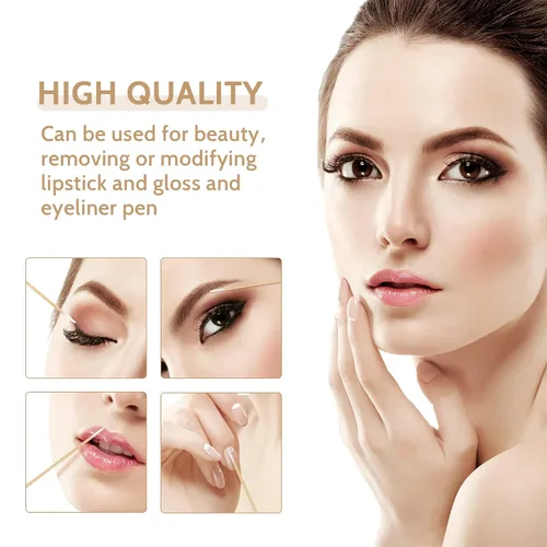 Vista 6 de 200 hisopos de algodón puntiagudos, hisopos de algodón microblading de precisión de 4 pulgadas, micro palos para suministros de uñas, maquillaje