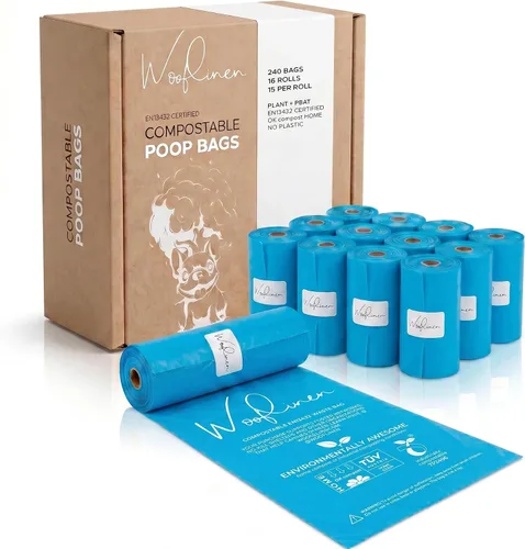 Vista 10 de Wooflinen Home Bolsas compostables para excrementos de perro – Rollos de bolsas para excrementos de perro a prueba de fugas – Grandes 9 x 13