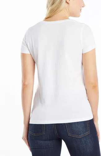 Vista 3 de Nautica Camiseta Easy Comfort para mujer, cuello redondo, súper suave, 100% algodón, color liso