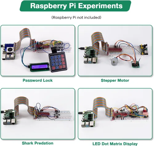 Vista 5 de LAFVIN Super Starter Kit para Raspberry Pi 5/4/4B/3B/3B+, Python C Java Scratch, con kit de tutorial para principiantes