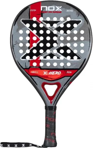 Vista 7 de NOX Padel Racket X-Hero 2026 Round Shape Pala Padel for Beginners & Intermediate Players Carbon Frame, 3K Fiber Glass Face, HR3 White Eva Core