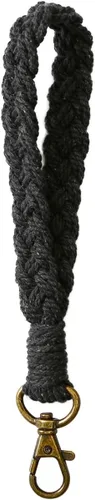 Vista 14 de Llavero de macramé bohemio hecho a mano con borla para mujer, llavero con llavero A_café