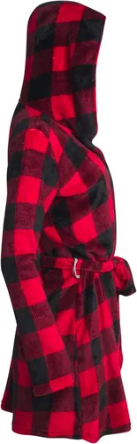 Vista 4 de Lucky Brand Bata de baño de forro polar con cuello de chal y cinturón para mujer con capucha