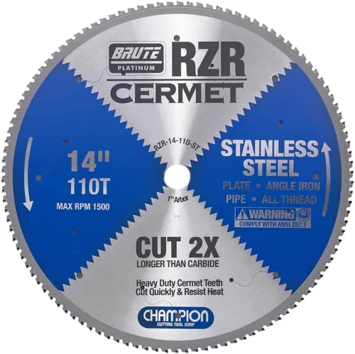 Vista 9 de Champion Cutting Tool Corp - Hoja de sierra circular de 5-3/8 pulgadas, 50T (RZR-538-50-ST), acero inoxidable