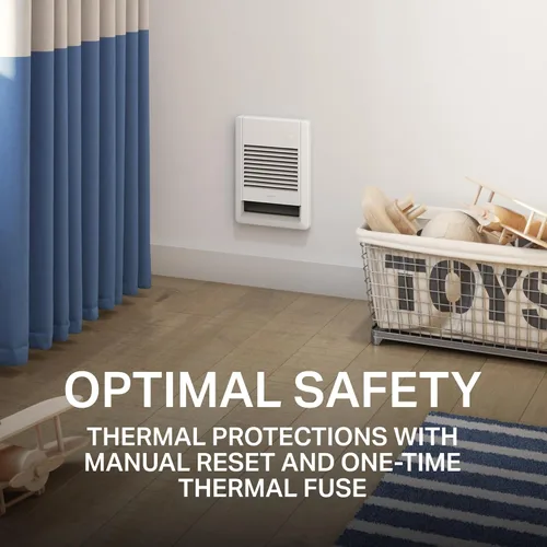 Vista 4 de Stelpro Sonoma - Calentador de ventilador de pared – 2000 W / 240 V (1500 W / 208 V) – 12 3/8 pulgadas de alto x 9 1/16 pulgadas de ancho – Diseño