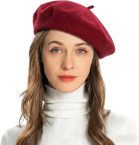 Vista 31 de ZLYC Boina Francesa de Lana Sombrero Color Sólido Gorra Boina para Mujeres y Niñas Amarillo básico