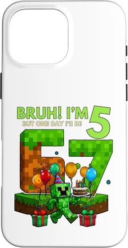 Vista 19 de Bruh I'm 5 But One-Day I'll Be 67 Retro 5th Birthday Kids Case for iPhone 17
