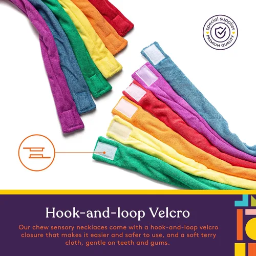 Vista 4 de Special Supplies Collares masticables para niños y niñas, 6 bandas, paño de rizo suave y súper absorbente, camisa y ropa alternativa de estimulación