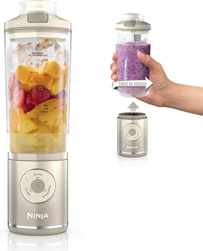 Vista 16 de Ninja Blast Max, licuadora portátil + Twist & Go, batido personal, mezcla, trituración de hielo, 3 programas, inalámbrico, recipiente extraíble