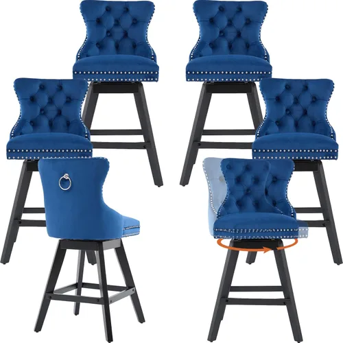 Vista 21 de Juego de 2 taburetes de bar giratorios modernos, taburetes de bar de 26.6 pulgadas de altura de mostrador beige con respaldo para isla de cocina