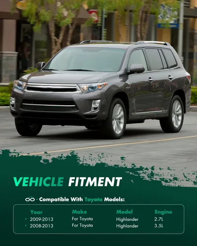 Vista 6 de SCITOO Cubierta de piel para consola central de reposabrazos color negro con base de repuesto para Toyota Highlander 2008-2014