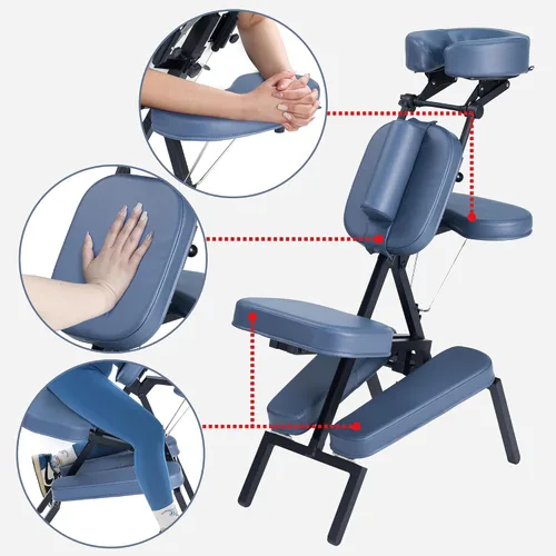 Vista 6 de Master Massage - Silla profesional portátil y ligera para tatuaje/masaje - Marco de aluminio plegable con características ajustables y funda