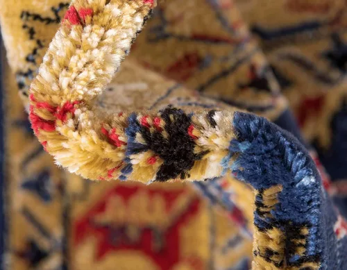 Vista 6 de Unique Loom District Collection - Alfombra geométrica de granja, rústica, con bordes, (4 pies x 6 pies, rectangular, azul/beige)