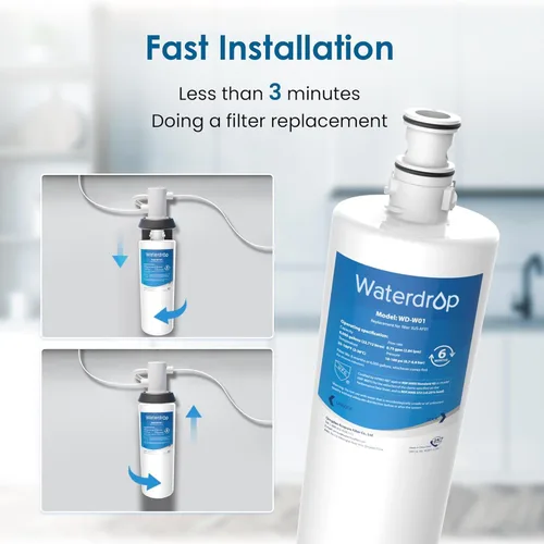 Vista 6 de Waterdrop 3US-AF01 Filtro de agua para debajo del fregadero, repuesto para Filtrete® estándar 3US-AF01, 3US-AS01, Aqua-Pure AP Easy C-CS-FF