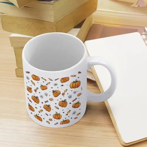 Vista 8 de Taza de cerámica de calabaza con telarañas, taza de viaje para papá, regalo único para el día del padre, marido, hombres, él