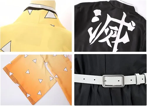 Vista 4 de Disfraz de anime Demon Slayer Nezuko Tanjiro Shinobu para cosplay, kimono de moda japonesa, conjunto completo