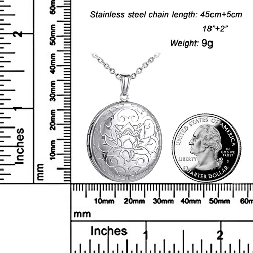 Vista 2 de Collar redondo con medallón que sostiene imágenes de forma de corazón, medallones en forma de círculo, regalo para joyas de niña, Esmalte