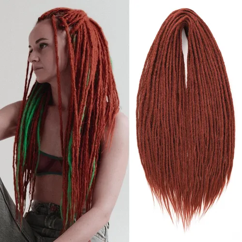 Vista 55 de Leeven Extensiones de Rastas Sintéticas de Doble Punta de 24 Pulgadas 30 Hebras Rastas Boho 613 Rubio 3 Estilos Mixtas Onduladas Rizadas DE Rastas