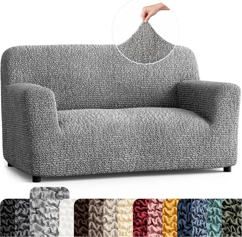Vista 29 de PAULATO BY GA.I.CO. Funda para Silla - Funda para Sillón - Funda para Sillón - Funda de Tela Suave - Protector de Muebles Elegante de Ajuste Ceniza