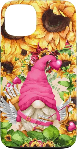 Vista 7 de Valentines Gnome in Cupid Costume for Women with Sunflower Case for iPhone 17