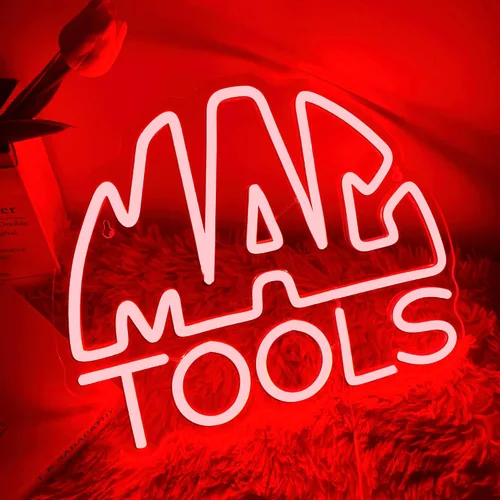 Vista 2 de MAC and Tools - Letrero de neón, luces LED de neón regulables, luz LED alimentada por USB para decoración de garaje, arte de pared de taller