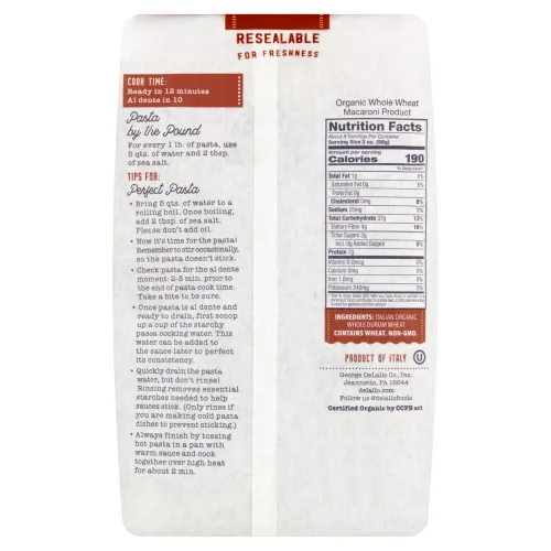 Vista 2 de DeLallo Farfalle de trigo integral orgánico No.87 - 16 oz