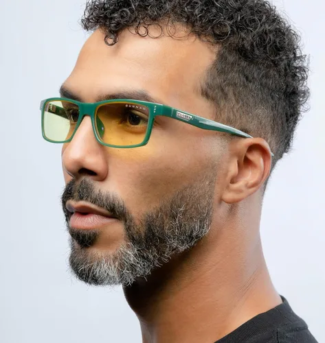 Vista 5 de GUNNAR Gafas de juego – Lente ámbar de musgo vértice – Bloqueo de luz azul para aliviar los ojos secos