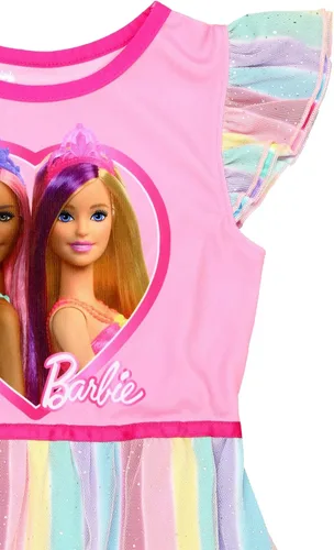 Vista 3 de Barbie Camisón de fantasía para niña con diseño de arco iris