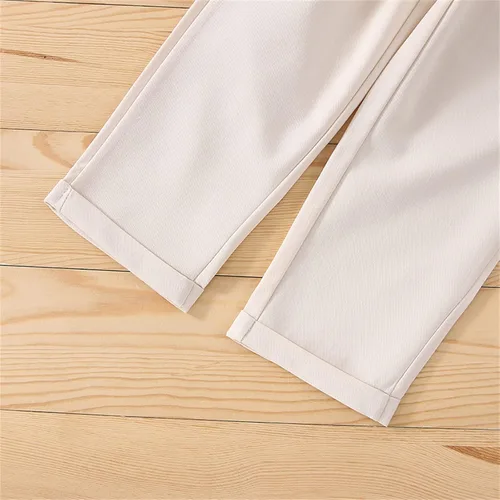 Vista 6 de Conjunto de 2 piezas de ropa de otoño e invierno, camiseta de manga larga abombada, pantalones largos rectos, ropa de moda para bebé