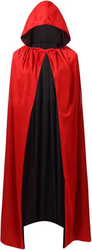 Vista 8 de LMYOVE Capa reversible para Halloween, disfraz de vampiro para mascarada, drácula, mago, diablo, cosplay, adulto