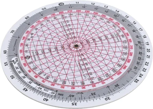 Vista 3 de E6B-R Aviation Flight Computer Slide Rule for Pilot Training, Plastic E6B-R2 Plotter for Navigation Calculations Wind Correction for Fuel Time 4