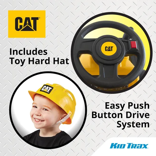 Vista 3 de Kid Trax - Juguete de montar CAT Frontloader para niños, de 18 a 36 meses, peso máximo de 44 libras, sistema de conducción con botón de fácil