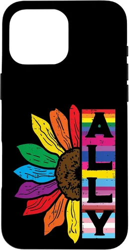 Vista 19 de iPhone 16 Lgbt Gay Ally Sunflower Rainbow Pride Flag Men Women Kids Case