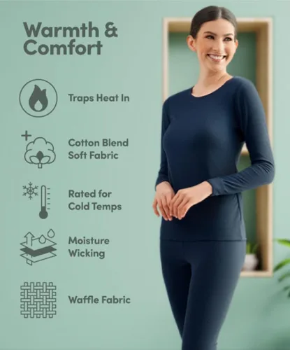 Vista 6 de Fruit of the Loom Camiseta de ropa interior térmica con micro nido de abeja premium para mujer