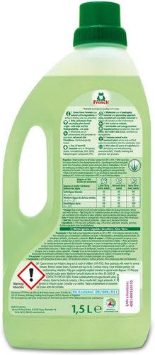 Vista 3 de Frosch Detergente líquido natural para ropa para pieles sensibles, aloe vera, 50 onzas líquidas