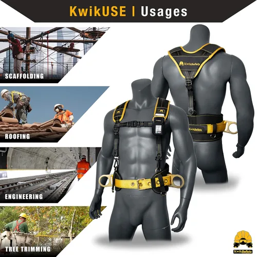 Vista 7 de KwikSafety - Charlotte, NC - Cinturón de seguridad BEAVER TAIL para posicionamiento Soporte acolchado Lineman Ironworker