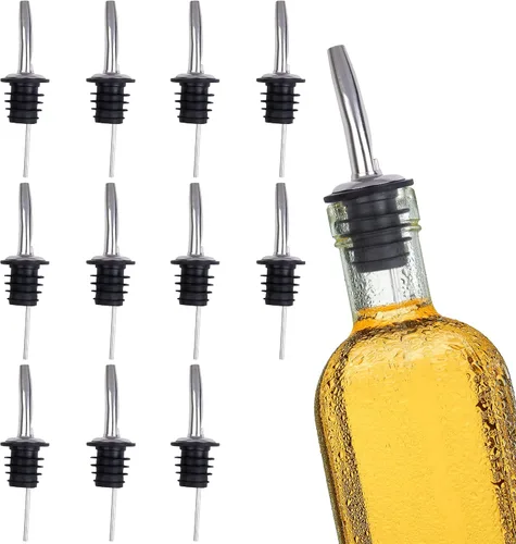 Vista 9 de Vertedores clásicos de botellas de licor de acero inoxidable para botellas de alcohol, a prueba de fugas, aptos para lavavajillas, para botellas