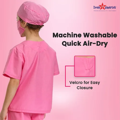 Vista 4 de Dress Up America Doctor Scrubs Para Niños - Disfraz de médico y enfermera para niños