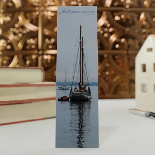 Vista 2 de Marcador de velero silencioso, fotografía original, amantes de los libros, estudiantes, regalo para profesores, juego de 1