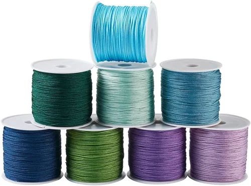 Vista 44 de Cheriswelry 8 rollos de 49 yardas/rollo de 0.031 in de hilo de nailon para macramé, cordón de nudo chino para pulsera tejida personalizada