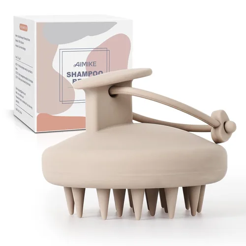 Vista 11 de AIMIKE - Cepillo masajeador de cuero cabelludo, cepillo de silicona suave para lavar el cabello, eliminar la caspa y estimular el crecimiento
