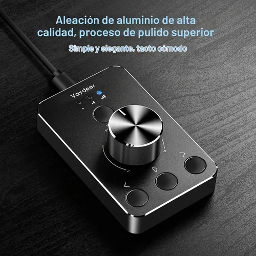 Vista 3 de Vaydeer Perilla de control de volumen con función de silencio de un clic y 3 modos de control de volumen, controlador multimedia de volumen USB