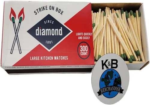 Vista 4 de Strike On Box Matches (3 cajas de 300) velas multiusos para chimenea, parrilla, barbacoa, cocina, campamento y muchas otras ocasiones, incluye un