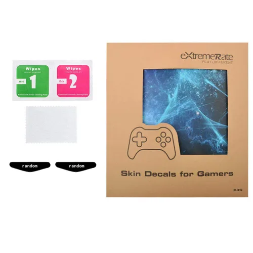 Vista 7 de eXtremeRate Full Set Faceplate Skin Decals Stickers and 2 Led Lightbar for ps4 Slimfor ps4 Slim Console & 2 Controller Decal Covers - Blue Galaxy