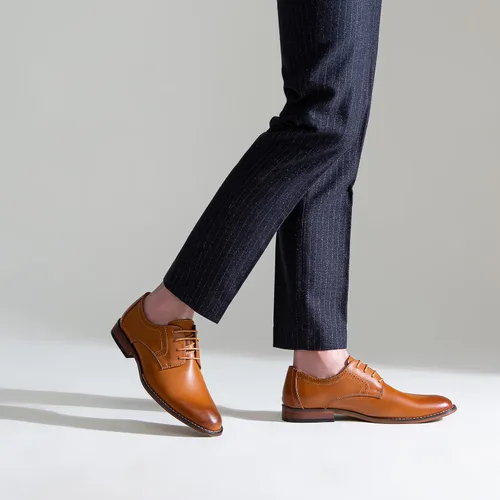 Vista 7 de Vostey Zapatos de vestir para hombre clásicos con punta de ala Brogue Oxfords