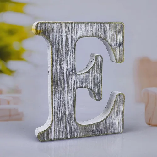 Vista 9 de Letras de madera rústica sin terminar de 6 pulgadas para decoración de pared, letras decorativas de pie en rodajas, decoración de tablero