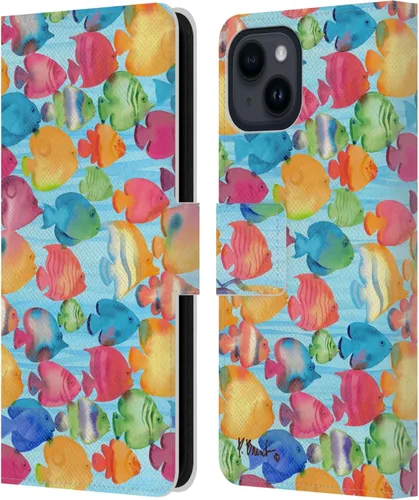 Vista 16 de Head Case Designs Funda de piel con licencia oficial de Paul Brent Agate Mermaid Coastal para iPhone 15