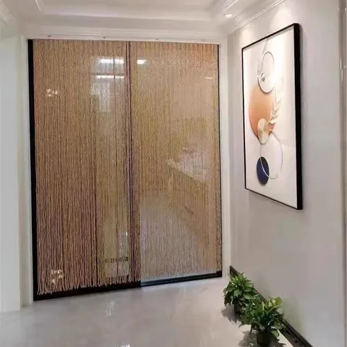 Vista 6 de Cortina de madera con cuentas para puerta, cortinas divisoras de habitación, cortina de decoración de cuentas de bambú para puertas, para pasillo