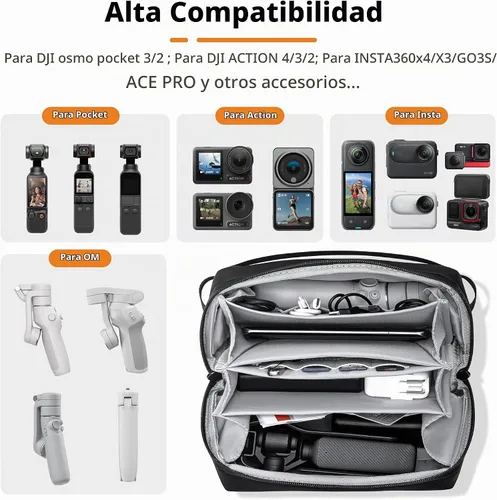 Vista 4 de Funda de transporte para Insta 360 X6/Luna Osmo Pocket 3 Bolsa