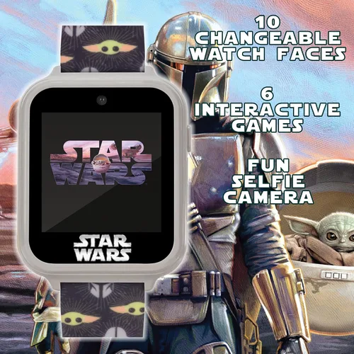Vista 2 de Star Wars - Reloj inteligente interactivo para niños con 10 caras de reloj, cámara, juegos, alarma y contador de pasos, licencia oficial, se adapta